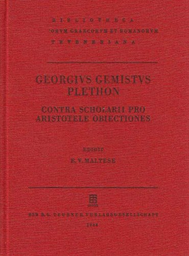 Contra Scholarii pro Aristotele Obiectiones - Plethon, Georgius Gemistus