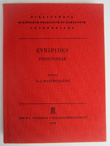 Imagen de archivo de Euripidis Phoenissae (German Edition) a la venta por HPB-Red