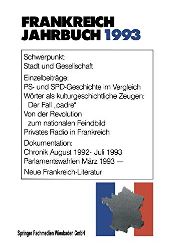 9783322960320: Frankreich-jahrbuch 1993: Politik, Wirtschaft, Gesellschaft, Geschichte, Kultur