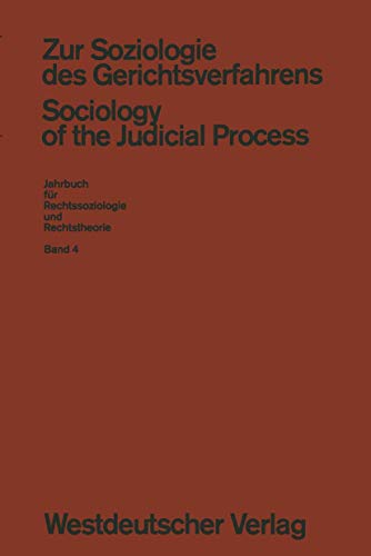 Beispielbild fr Zur Soziologie Des Gerichtsverfahrens (Sociology of the Judicial Process) zum Verkauf von Ria Christie Collections