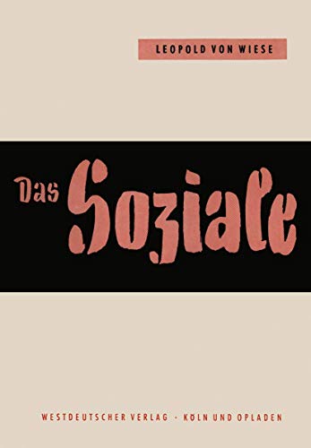 Stock image for Das Soziale Im Leben Und Im Denken for sale by Chiron Media