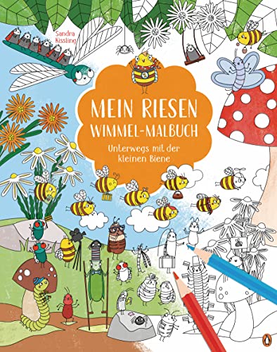 9783328301264: Mein Riesen-Wimmel-Malbuch - Unterwegs mit der kleinen Biene: Groformatiges Malbuch ab 4 Jahren