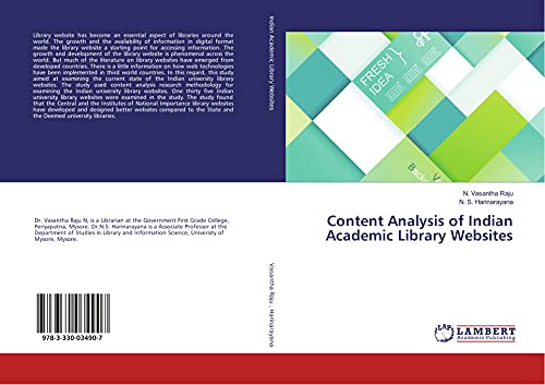Imagen de archivo de Content Analysis of Indian Academic Library Websites a la venta por Books Puddle