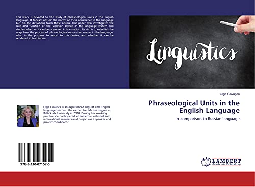 Stock image for Phraseological Units in the English Language: in comparison to Russian language for sale by Revaluation Books