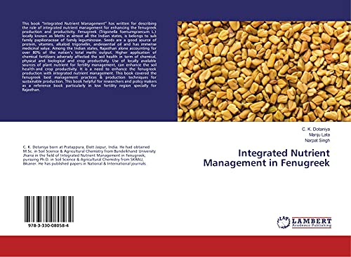 Imagen de archivo de Integrated Nutrient Management in Fenugreek a la venta por Revaluation Books