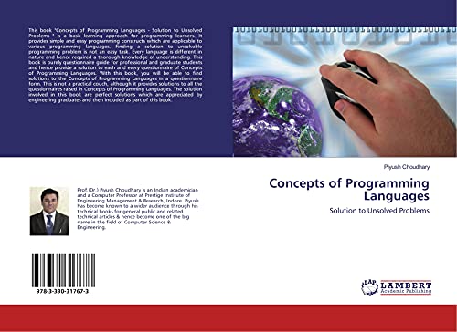 9783330317673: Concepts of Programming Languages: Solution to Unsolved Problems
