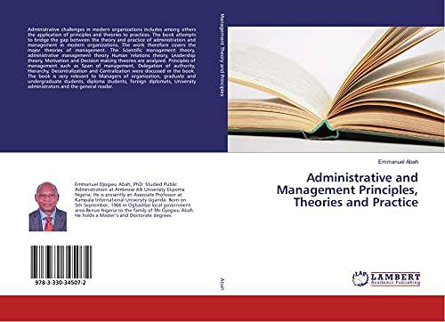 9783330345072: Administrative and Management Principles, Theories and Practice