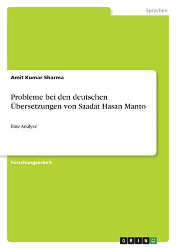 9783346328236: Probleme bei den deutschen bersetzungen von Saadat Hasan Manto: Eine Analyse