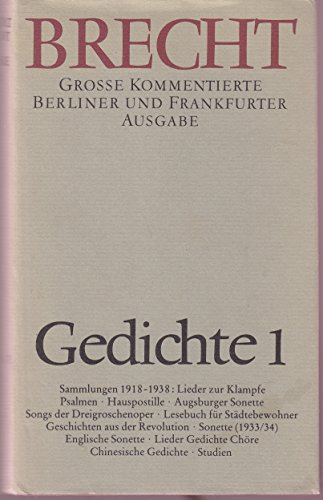 Imagen de archivo de Werke. Grosse Kommentierte Berliner und Frankfurter Ausgabe: Gedichte 1. (Bd. 11) a la venta por medimops