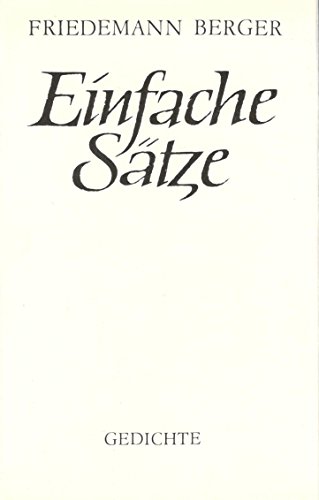 Imagen de archivo de Einfache Stze. Gedichte. a la venta por Grammat Antiquariat
