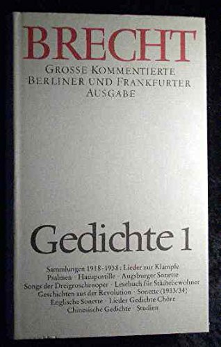 Beispielbild fr Gedichte I. Sammlungen 1918-1938. zum Verkauf von Antiquariat Bcherkeller