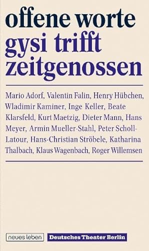 Offene Worte (9783355017893) by Gregor Gysi