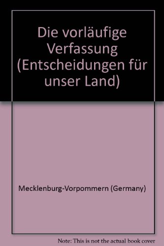 Beispielbild fr Die Verfassung Mecklenburg-Vorpommern zum Verkauf von Buchpark