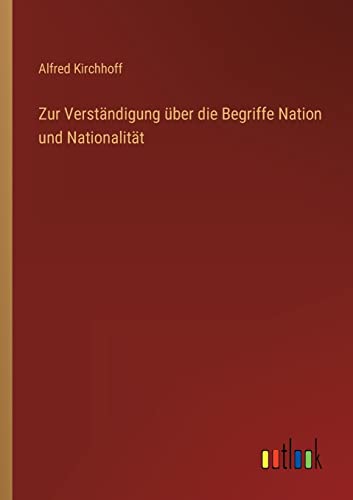 Stock image for Zur Verstandigung uber die Begriffe Nation und Nationalitat for sale by Chiron Media
