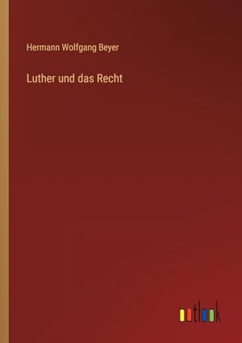 Stock image for Luther und das Recht for sale by PBShop.store US