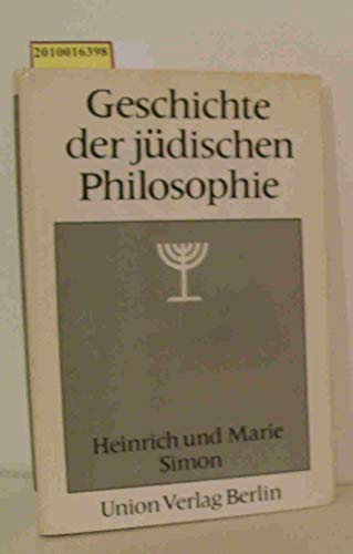 9783372003763: Geschichte der jdischen Philosophie