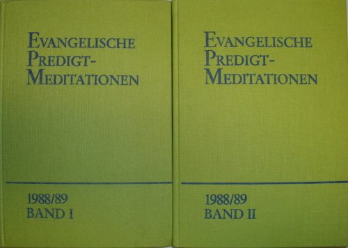 Beispielbild fr Evangelische Predigtmeditationen 1988/1989 Band 1 zum Verkauf von medimops