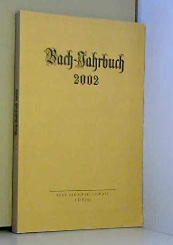 Beispielbild fr Bach-Jahrbuch. 88. Jahrgang 2002 zum Verkauf von Ammareal
