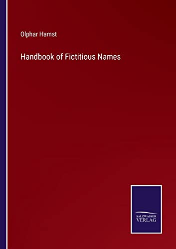 Stock image for Handbook of Fictitious Names for sale by Lucky's Textbooks