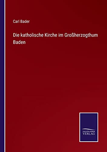 Stock image for Die katholische Kirche im Groherzogthum Baden (German Edition) for sale by Lucky's Textbooks