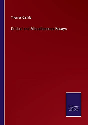 9783375146900: Critical and Miscellaneous Essays