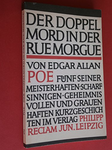 Stock image for Der Doppelmord In Der Rue Morgue Kurzgeschichten ; [Aus D. Engl.] for sale by ThriftBooks-Dallas