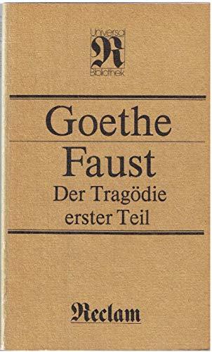 Stock image for Faust. Der Tragdie erster Teil. for sale by Worpsweder Antiquariat