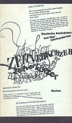 Stock image for Zeitverkurzer. Deutsche Anekdoten aus funf Jahrhunderten for sale by Zubal-Books, Since 1961