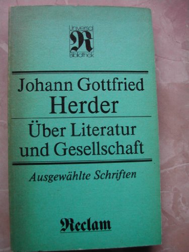 Über Literatur und Gesellschaft. Ausgewählte Schriften