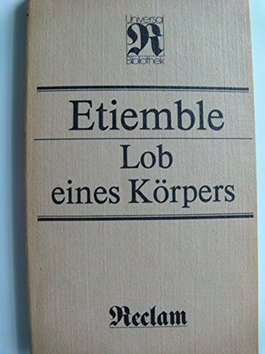 Stock image for Lob eines Krpers for sale by Gabis Bcherlager