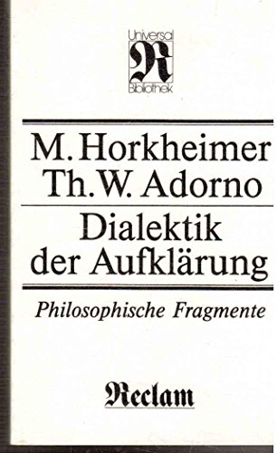 Stock image for Dialektik der Aufklärung. Philosophische Fragmente (RUB 1325) for sale by medimops