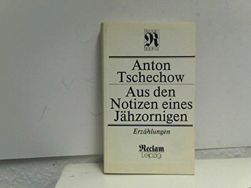 Beispielbild fr Aus den Notizen eines Jhzornigen. Erzhlungen. zum Verkauf von medimops