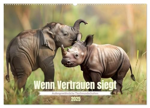 Beispielbild fr Wenn Vertrauen siegt (Wandkalender 2025 DIN A2 quer), CALVENDO Monatskalender : Auergewhnliche Tierfreundschaften zum Verkauf von AHA-BUCH GmbH