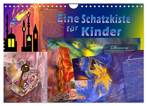 Stock image for Eine Schatzkiste fr Kinder (Wandkalender 2025 DIN A4 quer), CALVENDO Monatskalender : Ein Kalender mit zauberhaften, kunstvollen farbenprchtigen Illustrationen und fantasievollen Monatsgeschichten fr Jung und Alt, um entfhrt zu werden in spannende und sehnsuchtsvolle Welten. for sale by AHA-BUCH GmbH