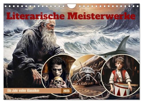 Stock image for Literarische Meisterwerke (Wandkalender 2025 DIN A4 quer), CALVENDO Monatskalender : Meisterhafte Bilder berhmter Literatur-Klassiker for sale by AHA-BUCH GmbH