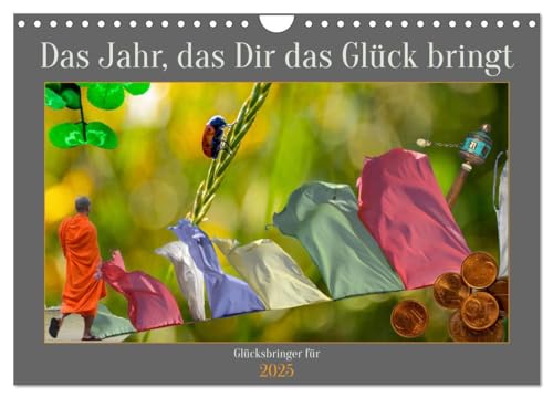 Stock image for Das Jahr, das Dir das Glck bringt (Wandkalender 2025 DIN A4 quer), CALVENDO Monatskalender : Bilder von internationalen Glcksbringer for sale by AHA-BUCH GmbH