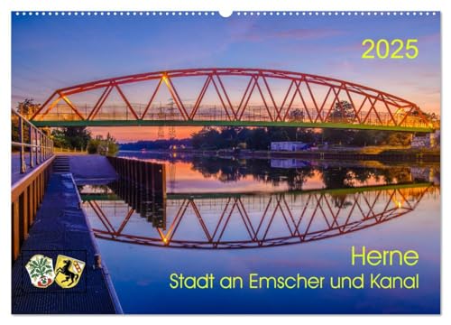 Imagen de archivo de Herne: Stadt an Emscher und Kanal (Wandkalender 2025 DIN A2 quer), CALVENDO Monatskalender : Herne: An Emscher und Rhein-Herne-Kanal a la venta por AHA-BUCH GmbH