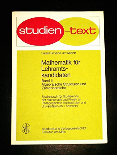 9783400002713: Mathematik fr Lehramtskandidaten. Band 1-3. [3 Bd.].