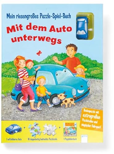 Stock image for Mein riesengroes Puzzle-Spiel-Buch. Mit dem Auto unterwegs for sale by medimops
