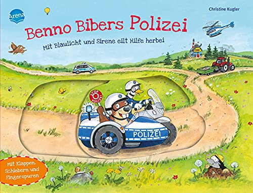 9783401717555: Benno Bibers Polizei. Mit Blaulicht und Sirene eilt Hilfe herbei: Pappbilderbuch mit Klappen, Schiebern und Fingerspuren ab 2 Jahren