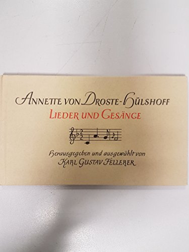 Stock image for Annette von Droste-Hlshoff - Lieder und Gesnge for sale by Antiquariat Walter Nowak
