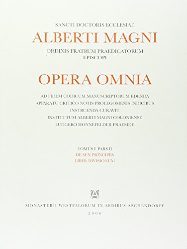 9783402047552: de Sex Principiis. Liber Divisionum (Opera Omnia) (Latin Edition)