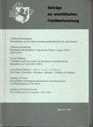 Westfälische Gesellschaft für Genealogie und Familienforschung / Beiträge zur westfälischen Familienforschung, Band 46. 1988. - Bockhorst, Wolfgang, Klaus Hell Clemens Steinbicker u. a.