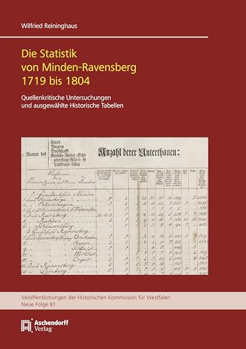 Beispielbild fr Die Statistik Von Minden-Ravensberg 1719-1804 zum Verkauf von Blackwell's