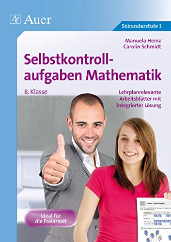 Imagen de archivo de Selbstkontrollaufgaben Mathematik Klasse 8: Lehrplanrelevante Arbeitsbltter mit integrierter Lsung a la venta por medimops