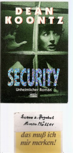 Beispielbild fr Security. Unheimlicher Roman. zum Verkauf von medimops