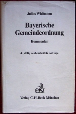 9783406012556: Bayerische Gemeindeordnung: Kommentar [Hardcover] by Bavaria (Germany)