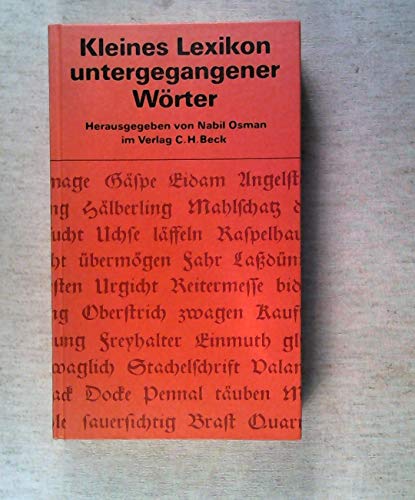 Imagen de archivo de Kleines Lexikon untergegangener W rter a la venta por WorldofBooks