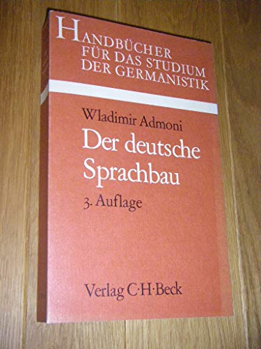 Beispielbild fr Der Deutsche Sprachbau - Handbcher Fr Das Studium Der Germanistik zum Verkauf von medimops