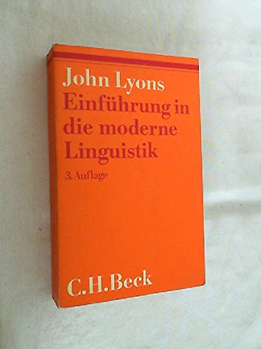 Stock image for Einfhrung in die moderne Linguistik for sale by Versandantiquariat Felix Mcke